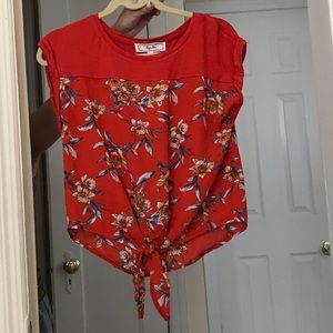 NEW Macy’s front tie short sleeve shirt